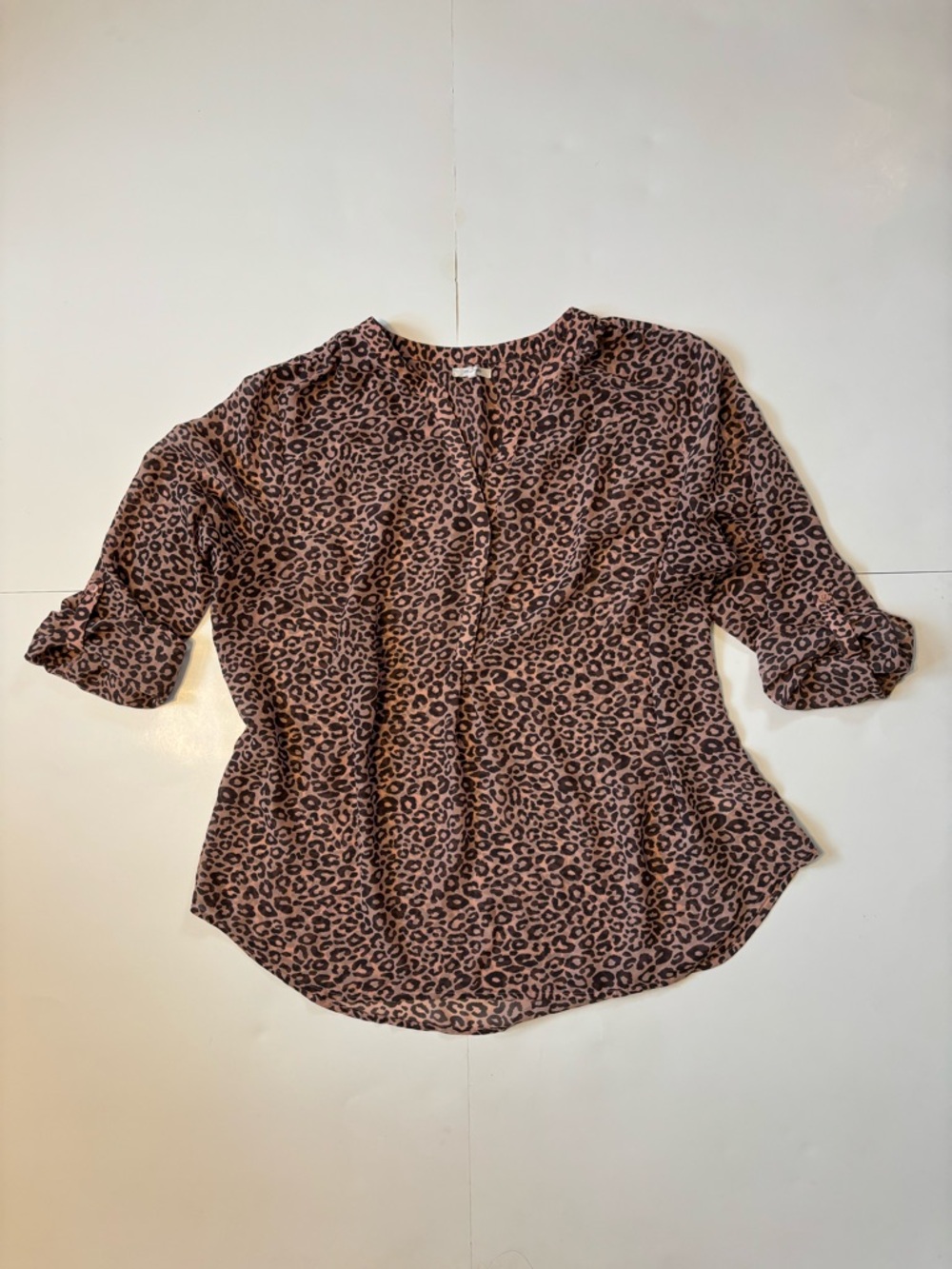Women's Pink Leopard Print Blouse